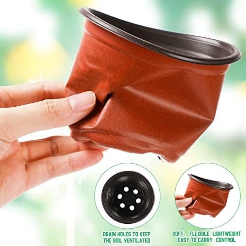 200 Pcs 6 Inch Plastic Plants Nursery Pot Seed Starting Pots Planting Pots Planter Seedling Pots Seedling Flower Plant Container for Indoor Outdoor Garden Seedling Cutting Transplanting - Image 3