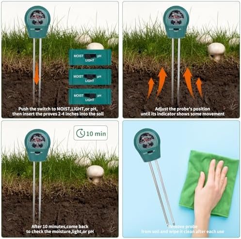 Mini Soil Blocker Manul 4 PCS 2 inch Soil Block Iron Maker with 3-in-1 Soil Tester for Home, Garden, Lawn, Farm, Indoor and Outdoor Use, Promote Plants Healthy Growth - Image 2