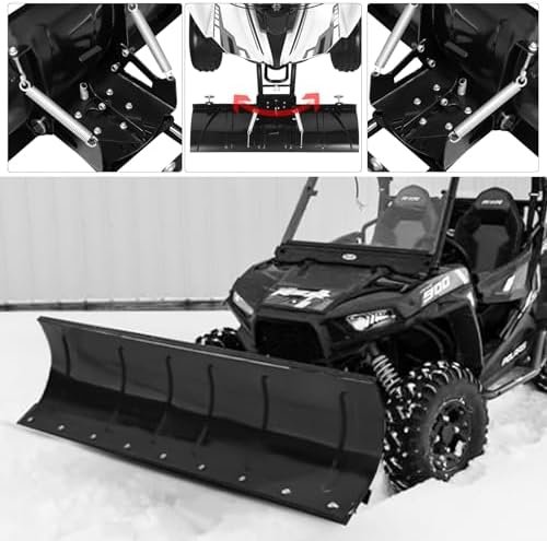 ATV Snow Plow Kit 45 Inch Adjustable Black Polaris Ranger Snow Plow Kit ATV Plow Fit for ATVS Polaris Arctic Cat UTV Access Kawasaki Aeon - Image 3