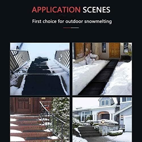 Winter Ice and Snow Melting Mat, Heated Outdoor Walkway Stair Snow Melting Pad, Melts 2 Inches o of Snow Per Hour, Anti-Slip Traction, Prevents Ice Accumulation-15ft*13in(457.2 * 33.02cm) - Image 7