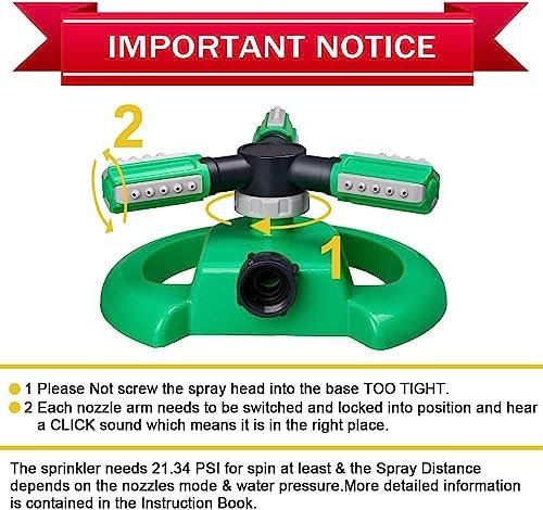 Lawn Sprinkler, Automatic Garden Water Sprinkler, Upgrade 360 Degree Rotation Irrigation System, Large Area Coverage, Sprinkler for Yard, Lawn, Kids and Garden-2 Pack(Light Green)… - Image 6