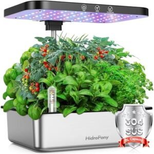 Hydroponics Growing System Indoor Garden - Herb Garden with Grow Light, 15 Pods Stainless Steel Indoor Garden Kit, Auto Timer, Gardening Gift for All Ages