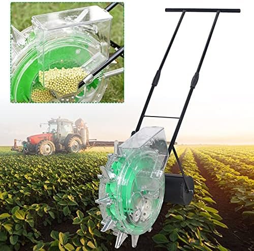 Garden Seeder, Seed Spreader Push with 12 Seeding Ports, Hand-Push Roller Seeding and Fertilizer Applicator Planting Depth 3.5-7.8cm, Precision Garden Seeder Row Planter for Corn Cotton Soybean Peanut - Image 4