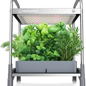 Hydroponics Growing System 12 Pods Stackable Indoor Garden with 6L Removable Tank, Hydroponic Garden with Aeration Pump, 17’’ Height Smart Indoor Herb Garden with Grow Light for Kitchen
