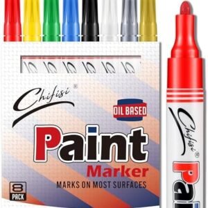 Permanent Paint Pens,Medium Tip Oil-Based Paint Pens,Never Fade Quick Dry And Waterproof Paint Marker pen For Plastic,Metal, Wood,Glass, Rock, Fabric,DIY Craft And More(Set of 8)