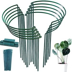 TCBWFY 10 Pack Plant Support Stakes for Peony,10"Widex16"High Heavy Duty Peony Cages and Support,Metal Peony Supports for Outdoor Indoor Plants,Plant Supports for Peony,Tomatoes,Hydrangea,Rose