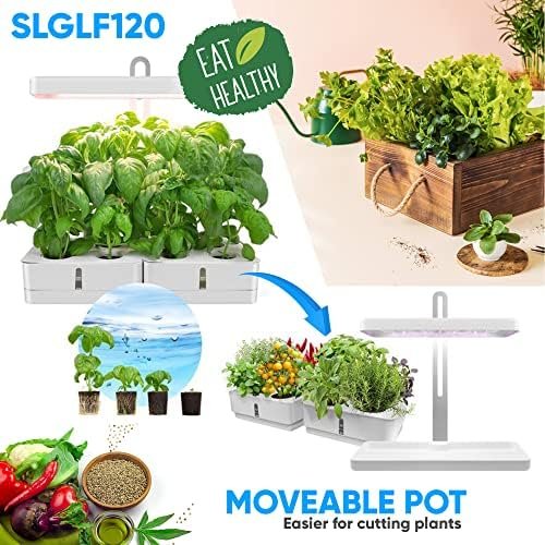 SereneLife 8 Pods Hydroponic Herb Garden, White - Image 4