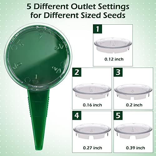 TXIN 2 Pieces Seed Spreader Handheld Seed Planter Tool Seed Sower for Tiny Seeds, Portable Mini Garden Hand Planter Seeder Tool, Adjustable Sowing Seed Dispenser Planting Tool with 5 Dial Settings - Image 3