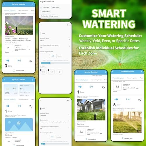 8 Zones WiFi Smart Sprinkler Controller, Briidea Automatic Irrigation Controllers with Customized Watering Schedule & Seasonal Adjustment, Save Water and Keep Your Plants Thrive - Image 3