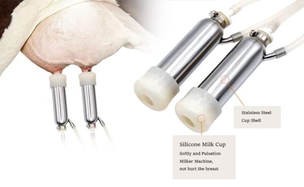 Milking Machine for Cows 3L Pulsation Vacuum Electric Suction Pump Milking Machine Portable Milking Equipment with 2 Teat Cups - Image 5