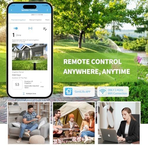 8 Zones WiFi Smart Sprinkler Controller, Briidea Automatic Irrigation Controllers with Customized Watering Schedule & Seasonal Adjustment, Save Water and Keep Your Plants Thrive - Image 2