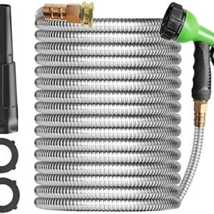 Flexible Metal Garden Hose 50 ft Stainless Steel Garden Hoses Metal Water Hose Heavy Duty