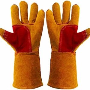 Bite Proof Gloves Leather Animal Handling Glove Cowhide Reinforced Padding palm Gardening Work for Dog Cat Scratch