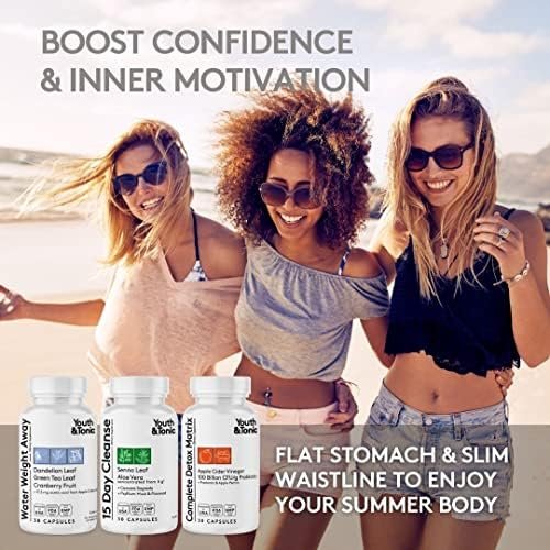 3pk Detox Cleanse Kick Off Weight Management | Colon Cleanser + Water Loss Pills w Dandelion + ACV Full Body Detox + Probiotics | For Flat Stomach, Waistline, Metabolism, Bloating – 90 Pills - Image 5
