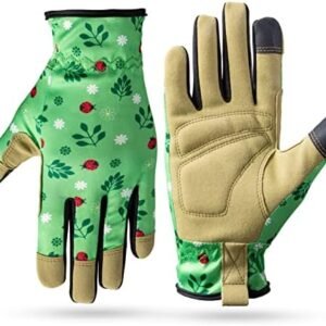 Kids Gardening Gloves for 7-9 years old,1 Pairs Kids Garden Gloves Non-Slip Children Breathable Yard Work Gloves for Boys Girls（M,Green）