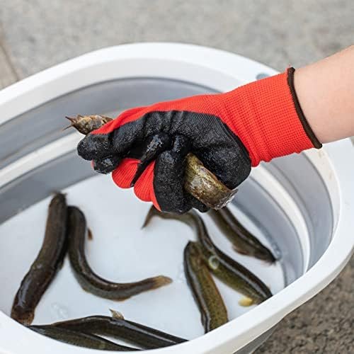 12 Pairs Rubber Coated Work Gloves, Textured Latex Palm for Grip, Construction, Warehouse and Garden Safety Gloves, Bulk Pack, Large - Image 5