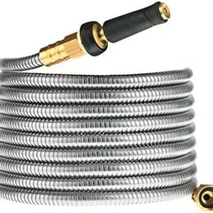Expandable Metal Garden Hose 75 FT - 304 Stainless Steel Water Hose 75 FT - Heavy Duty non Kinking Flexible Garden Hose, no Bite