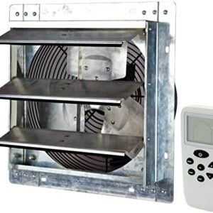 iLiving 12" Shutter Exhaust Fan with Wireless Smart Remote Controlled Thermostat and Humidity, Variable Speed Wall Mounted Attic Vent Fan, Chicken Coop Ventilation, 960 CFM, 1400 SQF Coverage Area