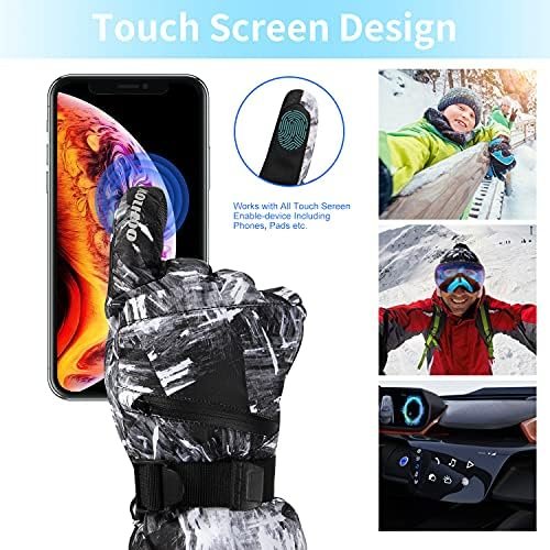 Ski Gloves, Waterproof Snow Gloves -30℉ Winter Gloves for Cold Weather Touchscreen Snowboard Gloves Warm for Men Women - Image 2
