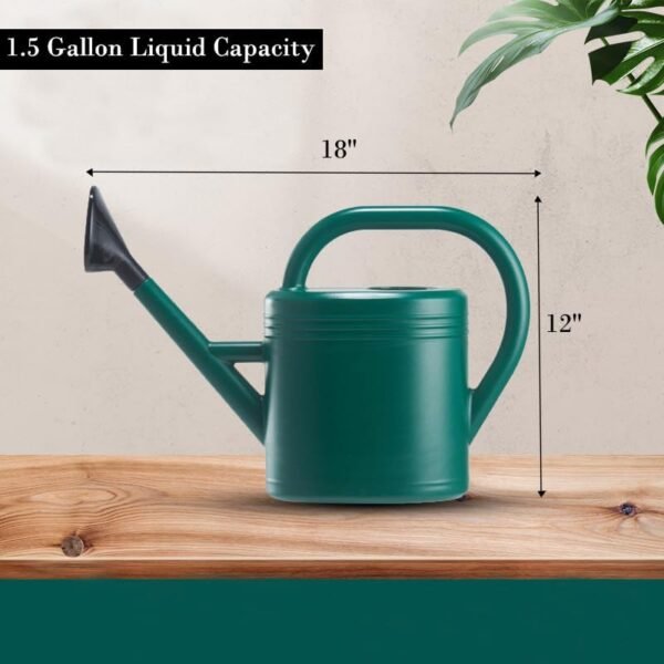 1.5 Gallon Watering Can for Indoor Plants – Watering Can for House Plant Garden Flower, Long Spout for Outdoor Watering Plants (Green) - Image 2