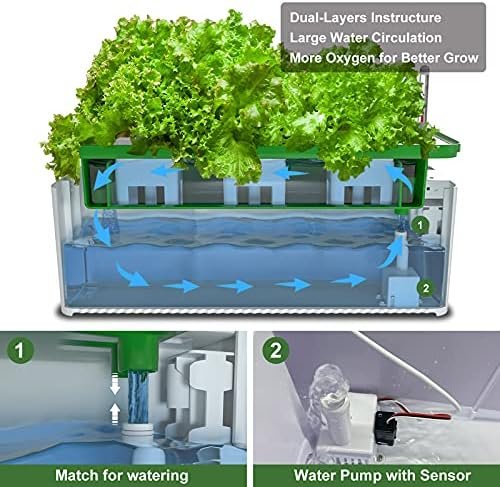 Smart Hydroponic Growing System,7L Indoor Hydroponic Garden Kit for Herb,Zucchini,Tomato,Pepper,Unique Gardening Christmas Gifts for Wife,Husband,Dad (60inch Trellis Without Growlight) - Image 3