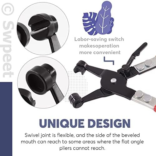 Swpeet 121Pcs 7-22mm Spring Band Hose Clamps with Swivel Flat Band Fuel Hose Clamp Plier Assortment Kit, Silicone Vacuum Hose Action Pipe Clamp Low Pressure Air Clip Clamp for Hose Clamps - Image 4