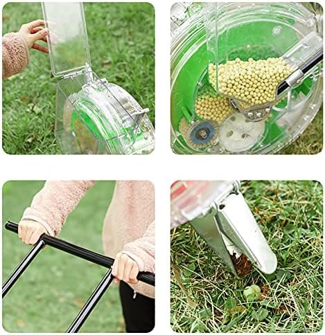 Garden Seeder, Seed Spreader Push with 12 Seeding Ports, Hand-Push Roller Seeding and Fertilizer Applicator Planting Depth 3.5-7.8cm, Precision Garden Seeder Row Planter for Corn Cotton Soybean Peanut - Image 3