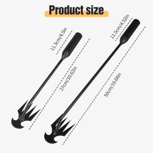 Garden Weed Puller Tool, 4 Teeth Weeding Artifact Uprooting Weeding Tool with Handle Multifunctional Weeders Tool (10.6 in, Black) - Image 5