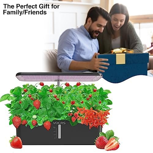 Hydroponics Growing System Indoor Garden - VOCRS 12 Pods Herb Garden Kit Indoor with LED Grow Light, Plants Germination Kit(No Seeds) with Pump System, Adjustable Height Up to 17.7" for Home, Black - Image 7
