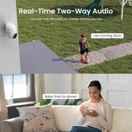 wansview 2K Security Cameras Wireless Outdoor-2.4G WiFi Home Security Cameras via Remote Control with Phone APP for 360° View, Color Night Vision, 24/7 SD Card Storage, Works with Alexa/Google Home - Image 3