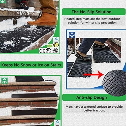 Heated Snow Melting Half Walkway Mat, Heated Snow&Ice Melting Stair Mat, Outdoor No Slip Heated Door Mat, No More Shoveling, Salting and Slipping, for Entran(Size:20 in * 30 in (50.8 cm * 76.2 cm) ( C - Image 5