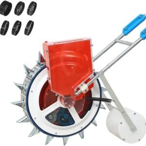 Manual Seeder,Precision Garden Seeder Row Planter with Interchangeable 6 Seed Plates, Depth 5-7CM Adjustable,Garden Push Seeder,10 Holes