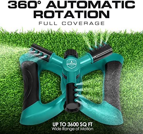 Joeys Sprinkler for Yard, Rotating Garden Sprinkler for Large Area Coverage, Lawn and Yard Sprinklers (Green) - Image 3
