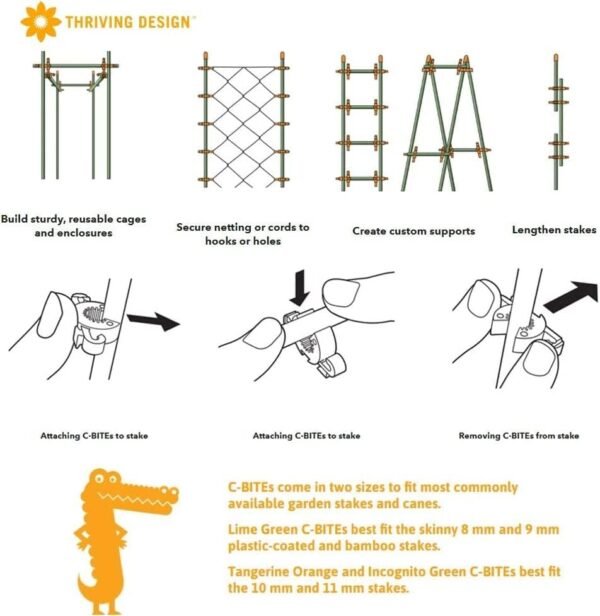 Plant Support Clips | Tomato Cage Connectors for Trellis, Garden Stakes, Wire Fence, Climbing Plants, Vine, Gardening Protection | Incognito Green | 26 Pack - Image 2