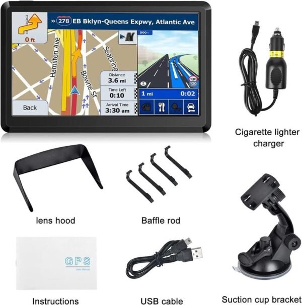 GPS Navigation for Car, Latest 2024 Map,7 inch Touch Screen Real Voice Spoken Turn-by-Turn Direction Reminding Navigation System for Cars, Vehicle GPS Satellite Navigator with - Image 4