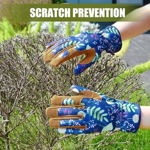 Leather Gardening Gloves Thorn Proof for Women,Womens Garden Work Gloves Gifts,Weed Pulling Gloves for Planting,Pruning - Image 3