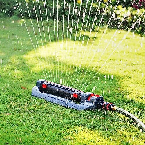 Eden 3-Way Turbo Oscillating Sprinkler for Large Yard and Lawn W/Quick Connector Starter Set-Covers up to 4,000 sq. ft. (Model#94094) - Image 2