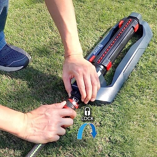Eden 3-Way Turbo Oscillating Sprinkler for Large Yard and Lawn W/Quick Connector Starter Set-Covers up to 4,000 sq. ft. (Model#94094) - Image 4