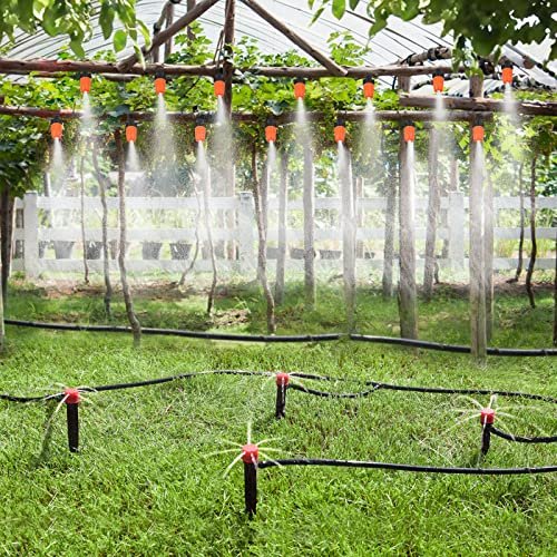 Drip Irrigation Kit, 200FT/60M Garden Irrigation System, Automatic Irrigation System with Drip Irrigation Emitters Sprinkler Nozzle for Greenhouse, Patio and Lawn - Image 6