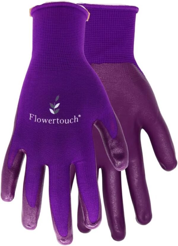 Red Steer A369 Flowertouch Lawn & Garden Gloves, Nitrile Palm, Pink, Purple or Red, Sizes S-L, Sold by Pair