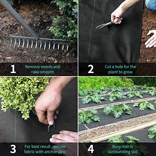 Premium 4oz Pro Garden Weed Barrier Landscape Fabric 3ft x 300ft, Heavy-Duty Weed Block Gardening Mat,Weeds Control for Flower Bed,Pavers,Garden Stakes or Any Heavy Duty Outdoor Project - Image 4