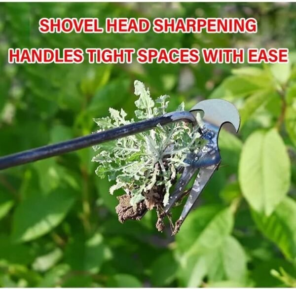 New Weeding Artifact Uprooting Weeding Tool, 4 Teeth Dual Purpose Weeder Tool, Hand Weeder Tool for Garden Yard Farm Weed Removal (Iron-21.6inch) - Image 8