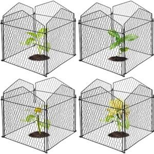 4 Packs Chicken Wire Cloche Plant Protectors from Animals Garden Plant Cage Protector - Wire Plant Protectors to Keep Animals Out