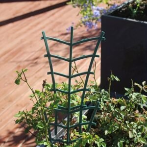 Mini Garden Trellis for Indoor and Outdoor Climbing Plants - Stackable Plant Trellis - Plastic Potted Plant Support (8, Straight line Shape)