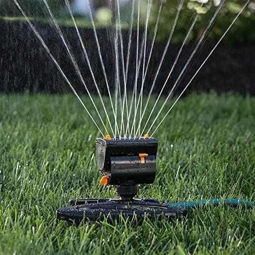 Melnor 65003-AMZ MiniMax Turbo Oscillating Sprinkler with QuickConnect Product Adapter Watering Set, On Base, Black, Yellow - Image 2