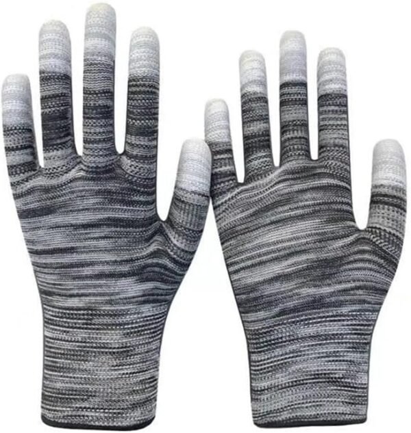 6 Pairs Colorful Gardening Gloves For Women And Men Coated Finger Gloves PU Nylon Garden Gloves Outdoor Protective Work Gloves for Winter, (Color Random) - Image 5