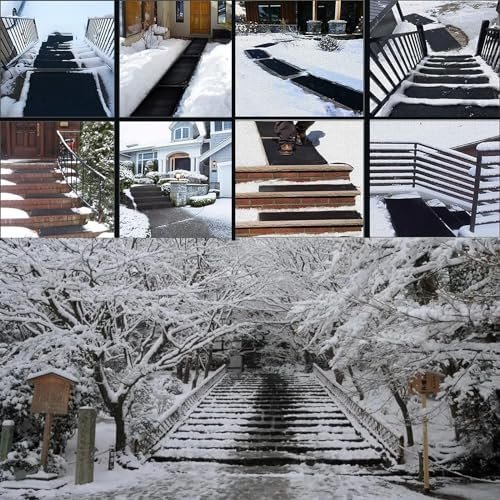 Melting Mat for Snow and Ice Removal - Slip-Proof Outdoor Stair Heated Mat with Fast 2 in/H Melting Speed - Includes Power Cord and Connecting Line - Ideal for Walkways and Entrances - Image 6