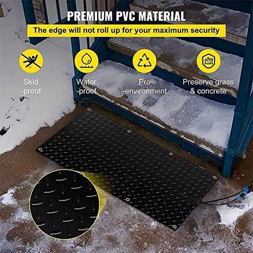 Winter Ice and Snow Melting Mat, Heated Outdoor Walkway Stair Snow Melting Pad, Melts 2 Inches o of Snow Per Hour, Anti-Slip Traction, Prevents Ice Accumulation-15ft*13in(457.2 * 33.02cm) - Image 6