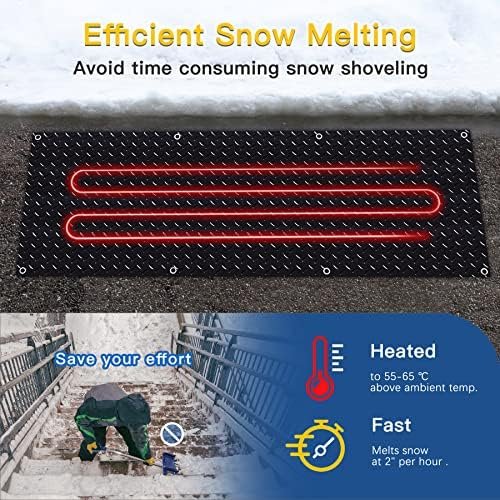Anti-Slip Heated Outdoor Mat with Power Cord, Snow Melting Mats, Ideal for Snowy Paths to Hot Tubs - Image 5