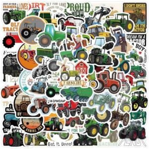 Tractors Stickers, 60PCs, Aesthetic Tractors Sticker Decals, Stickers for Hydro Flask, Laptop, Water Bottle, Stickers for Kids, Toddlers, Teens, Girls, Stickers (Tractors)